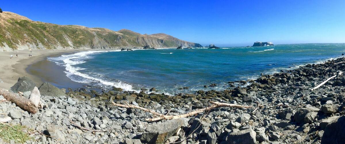 Highway 1 follows the Californian coast