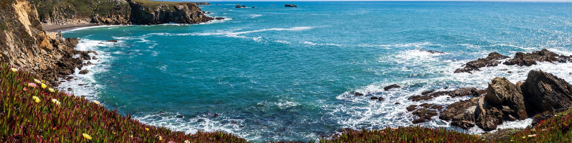 Panorama of the Sonoma County coast. 1x3 panorama.