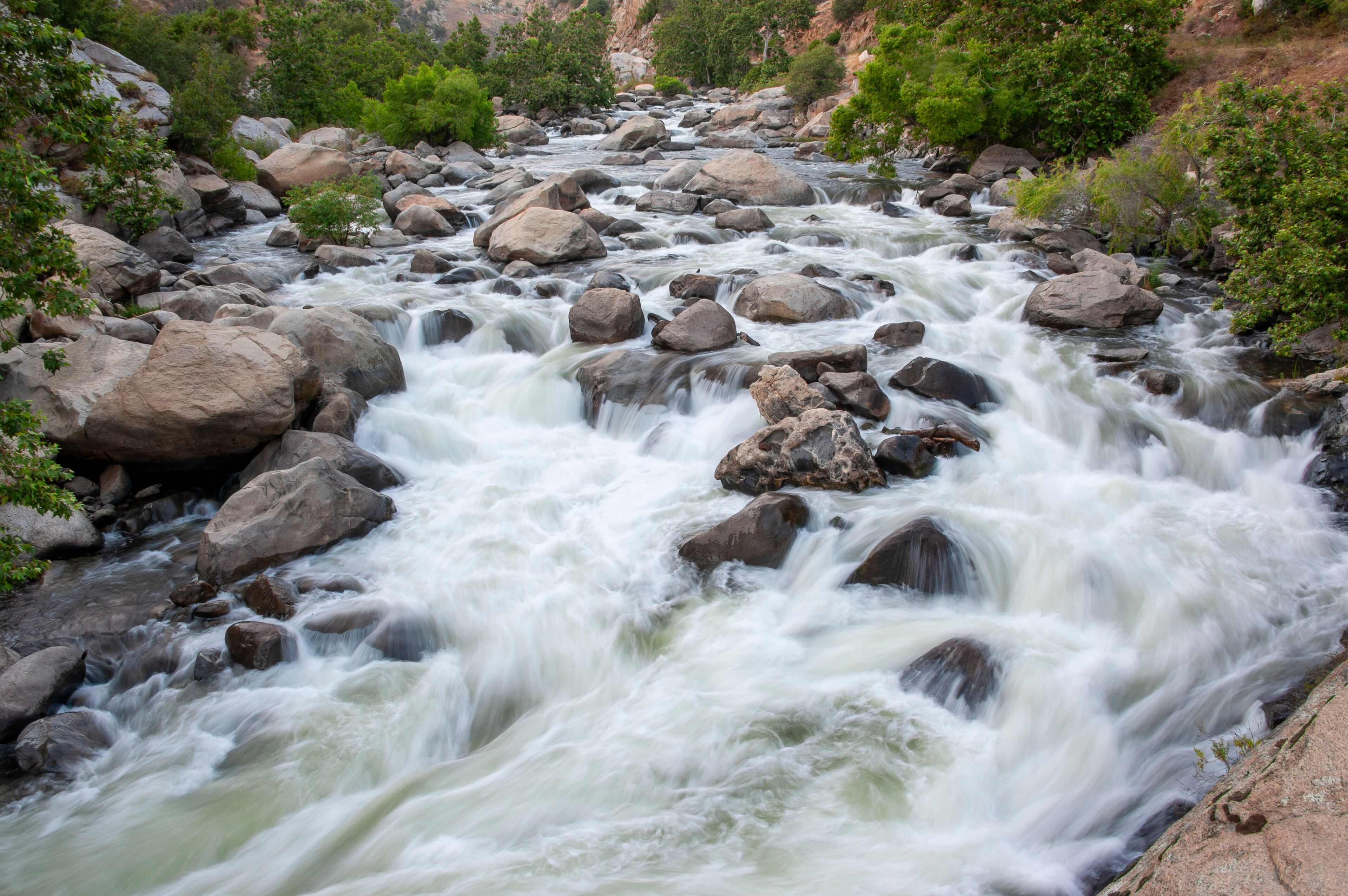 Long Exposure of rapids on the Kern River in Kernville, California