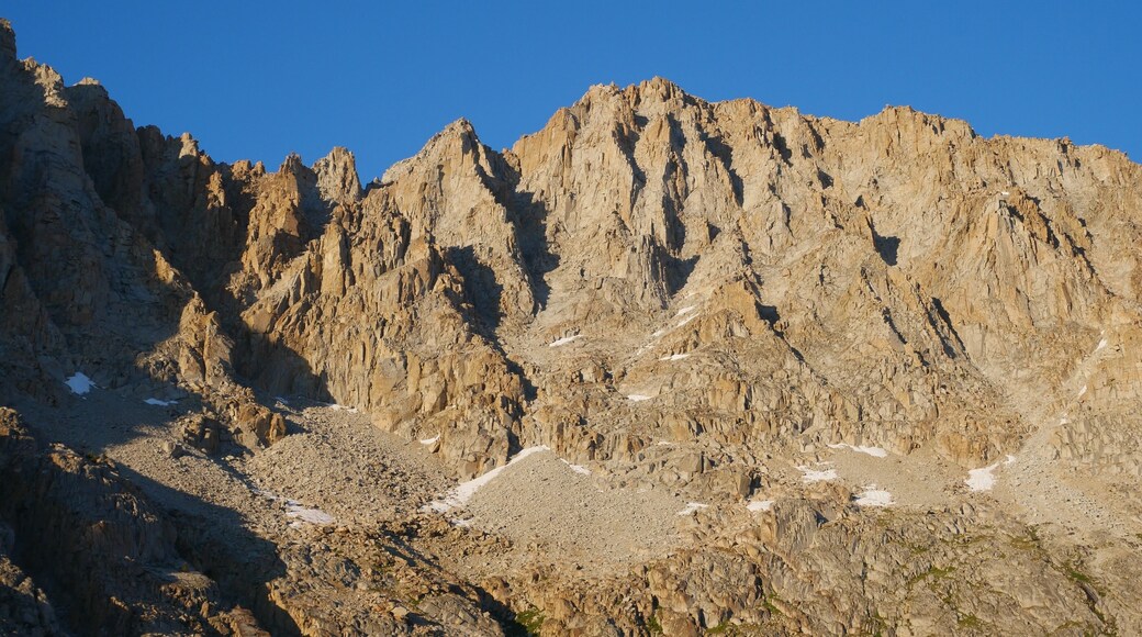 View during sunset above Evolution Lake on the JMT #Adventure