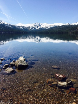 Silver lake on the Highway 88 in California, USA