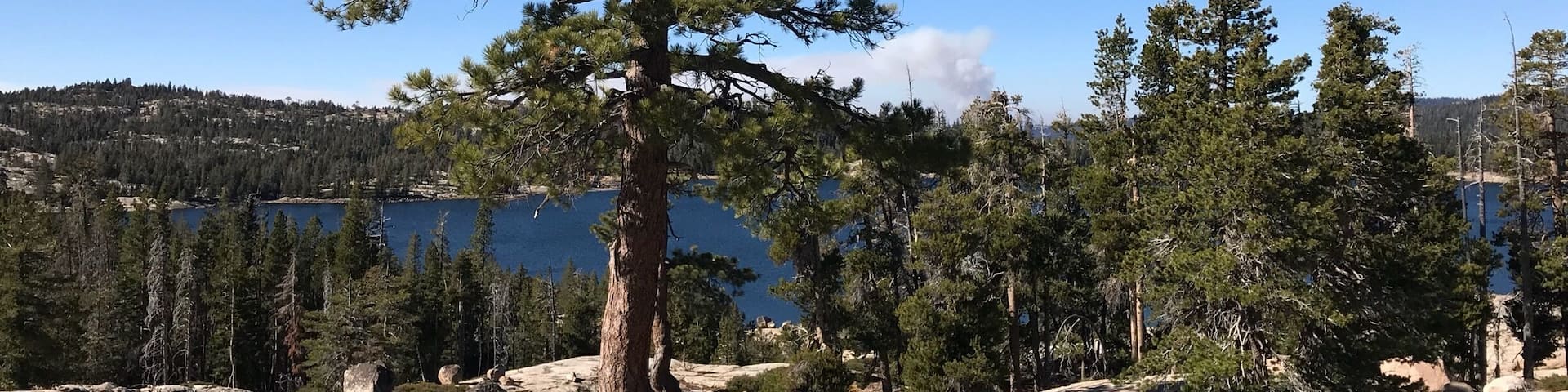 One of our favorite lakes for kayaking and hiking. In the distance you can see a forest fire. California has so many severe fires affecting so many people I love. Please keep good thoughts/prayers for those who have lost so much.