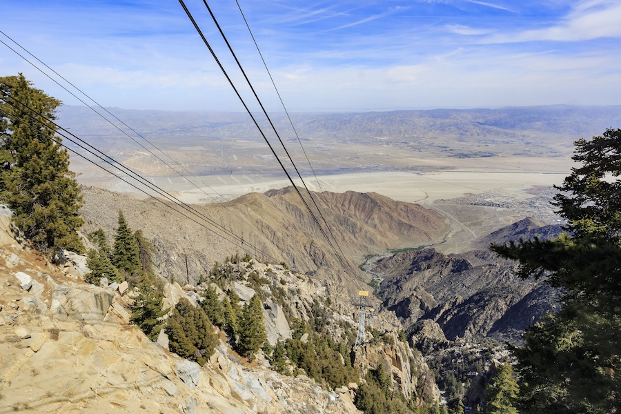 Palm Springs Aerial Tram Mountain station view from top at Palm Springs, California; Shutterstock ID 392376925; Purchase Order: -
