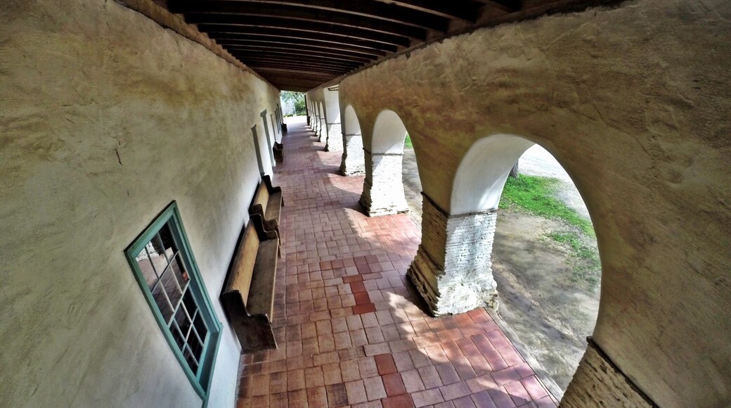 The hallway of Mission San Juan Bautista