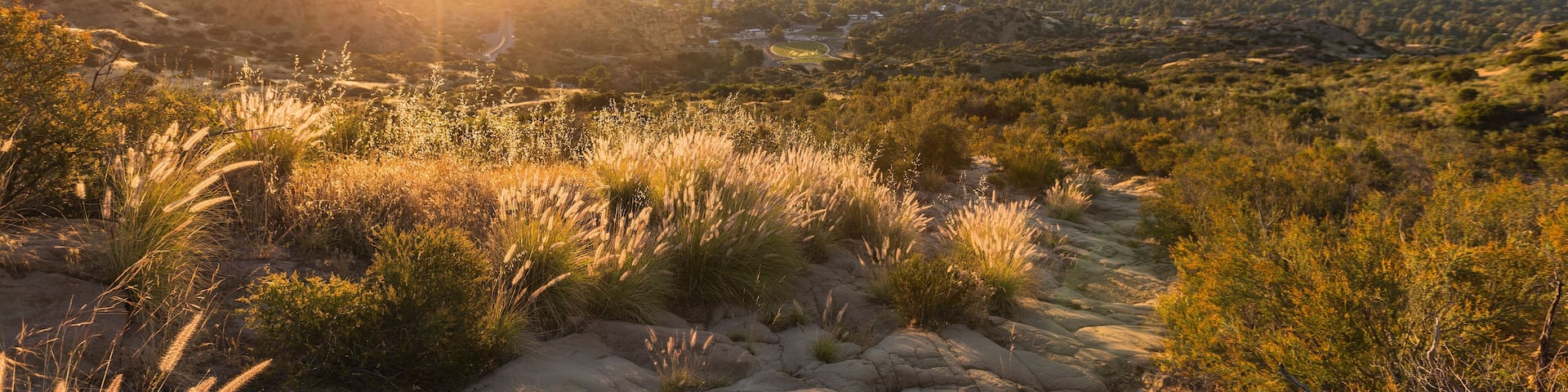 Rising sun at Santa Susana State Historic Park in the San Fernando Valley area of Los Angeles, California.