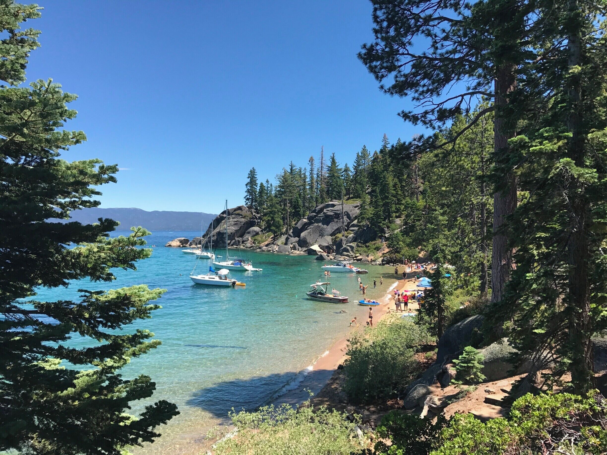 Gorgeous view of Rubicon Point with a very full Lake Tahoe
