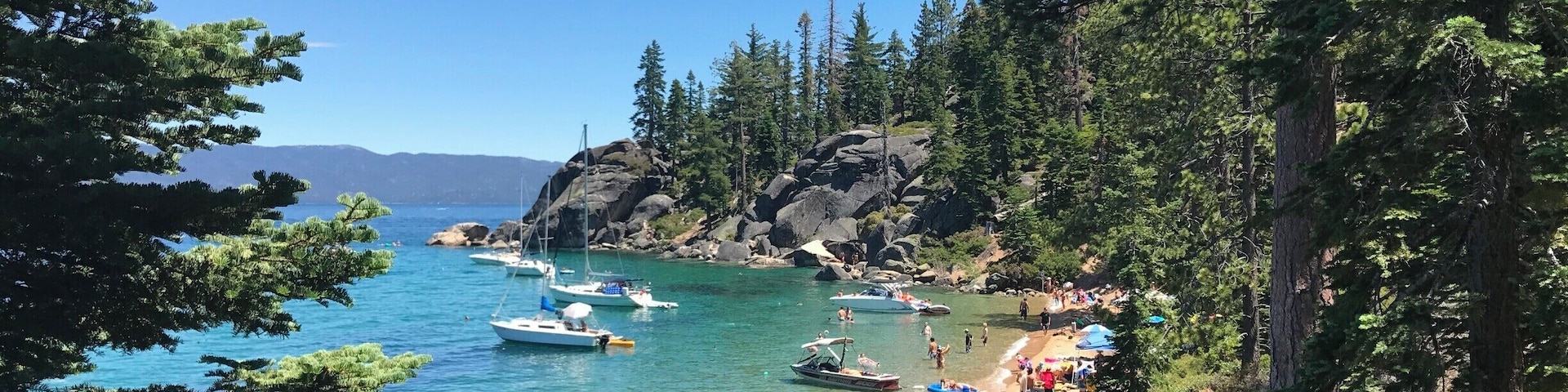 Gorgeous view of Rubicon Point with a very full Lake Tahoe