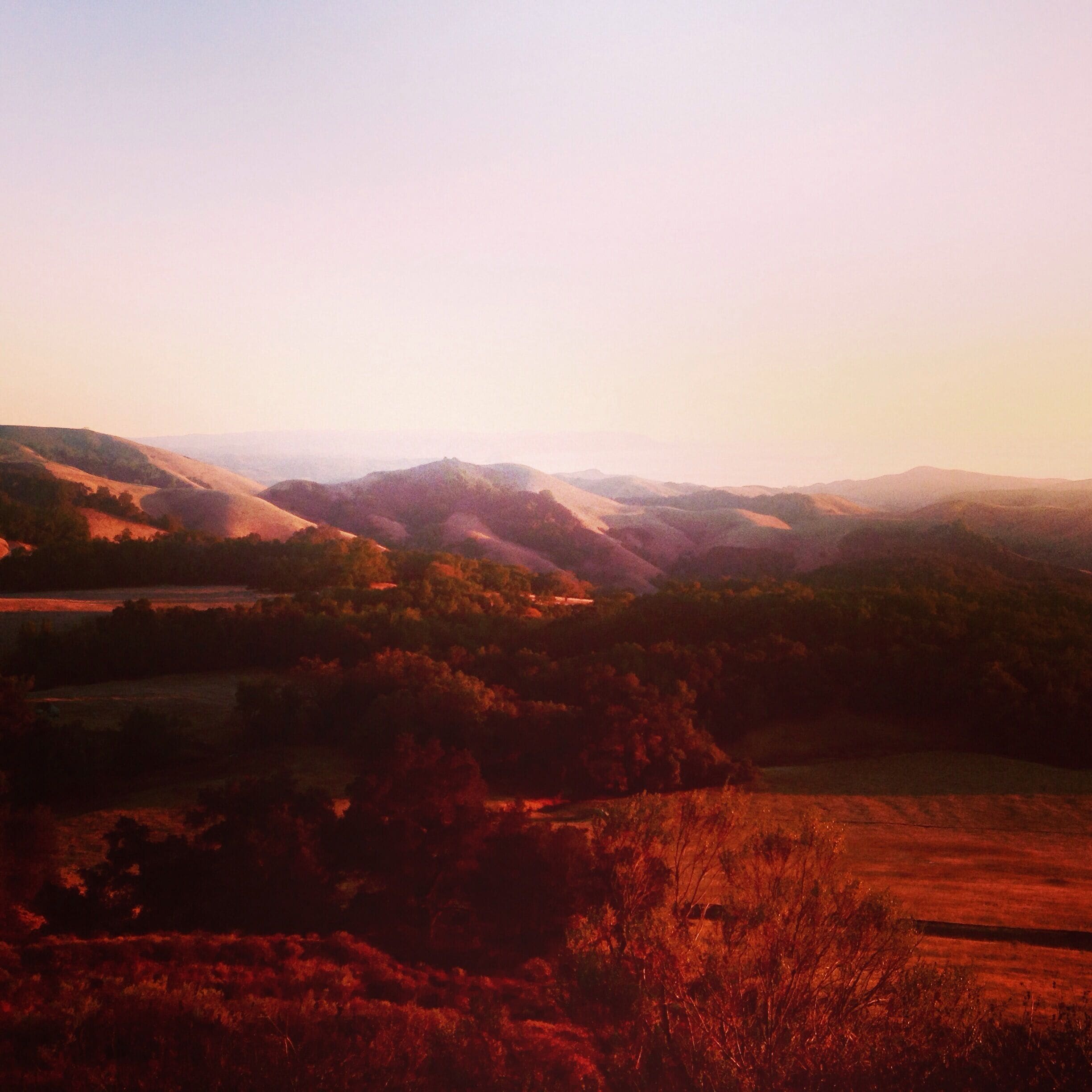 The stretch on 46 east to Cambria. I just took a drive an found this view the rolling hills along the Central Coast and Montana De Oro in the distance! All in one breathtaking view. 
Exhale! 
