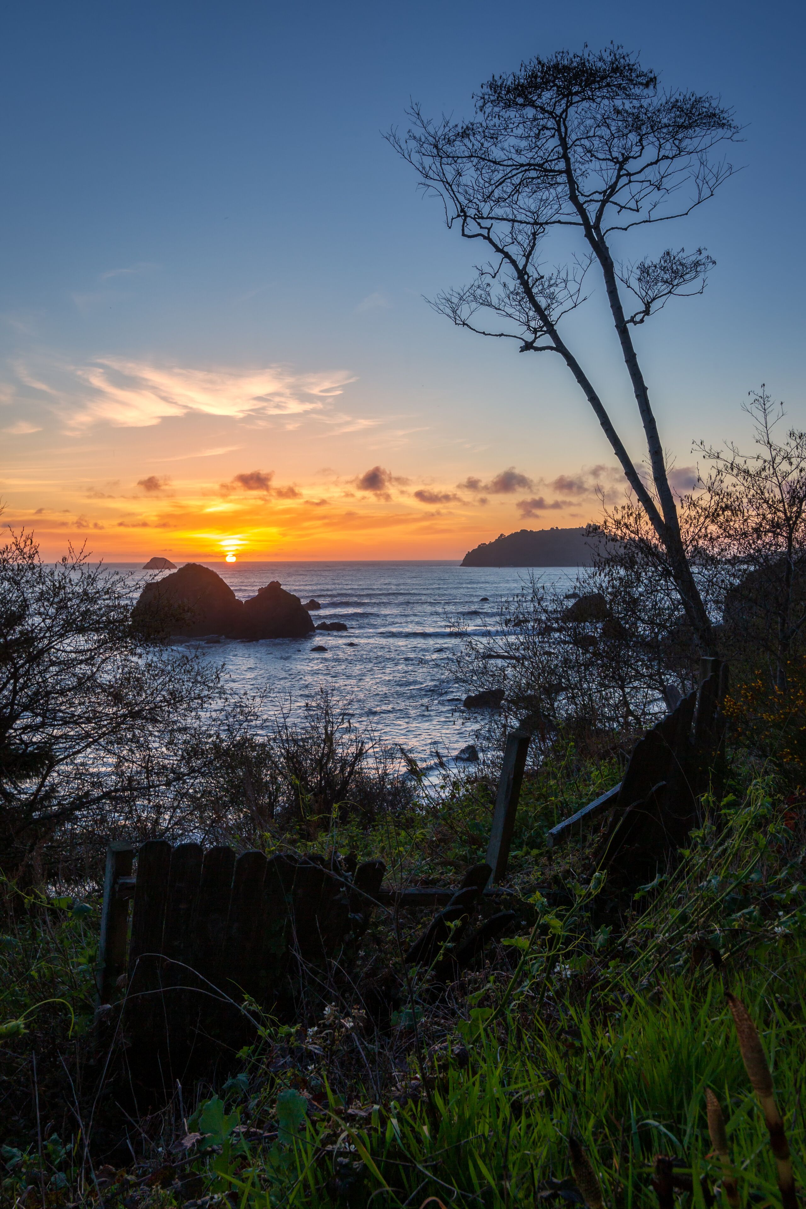 Rocky Beach Landscape at Sunset, Trinidad, California