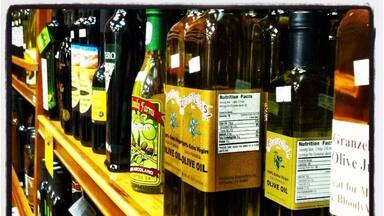 Olive oil at Geanzella's deli store.