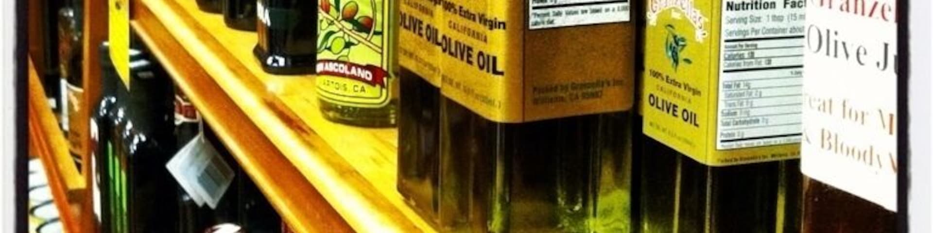 Olive oil at Geanzella's deli store.