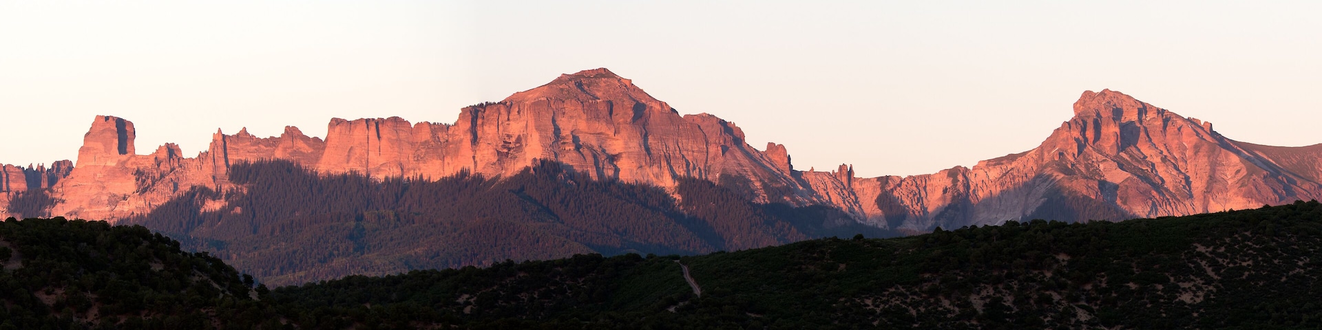 The Cimarron Mountain Range at Sunset