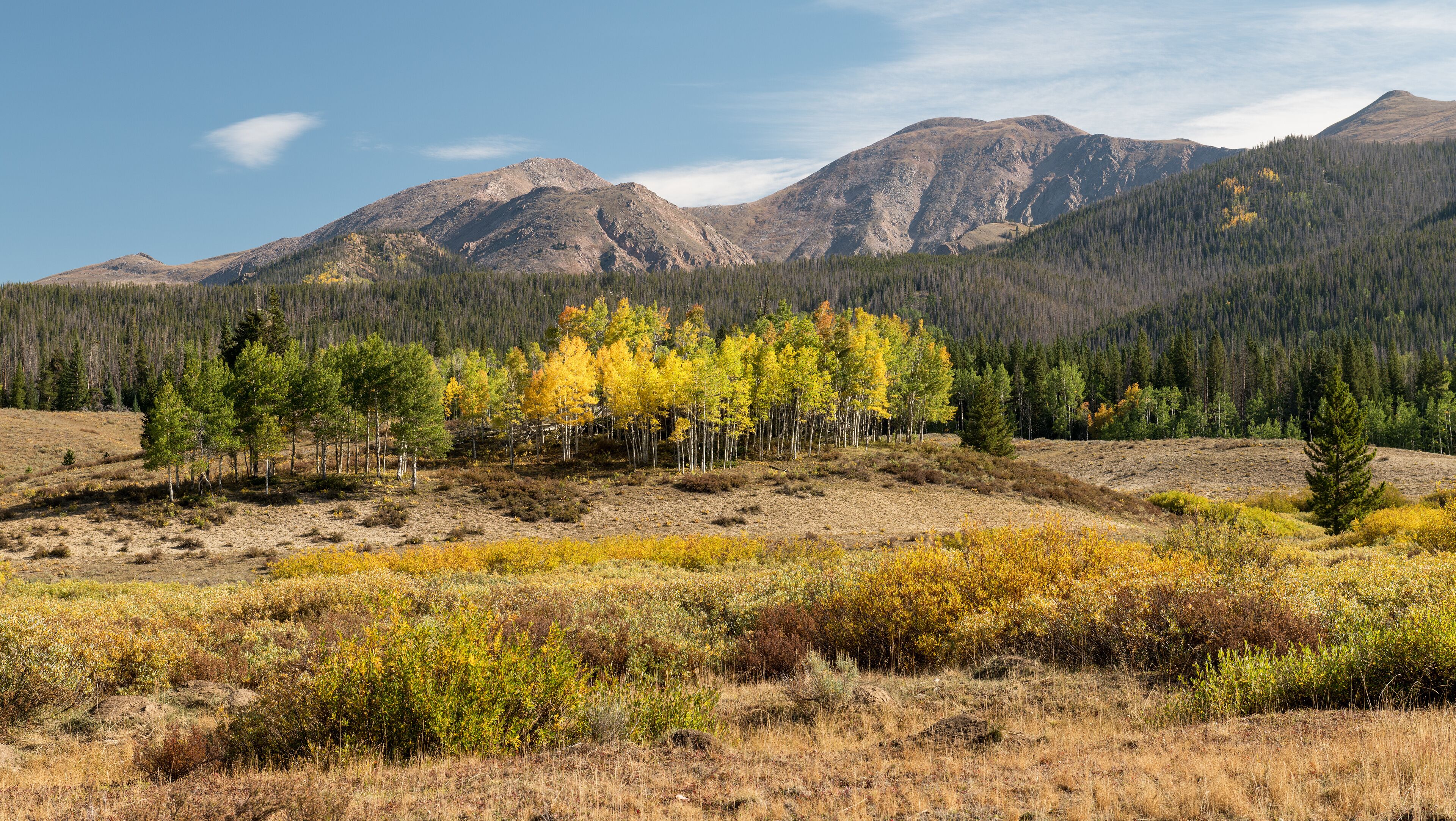 Fall in the Rawah Mountain Range of Northern Colorado.
Lewis Peak which is 12,654 Feet and the highest mountain is Clark Peak at 12,949 Feet, which is part of the Rawah Mountain Range.