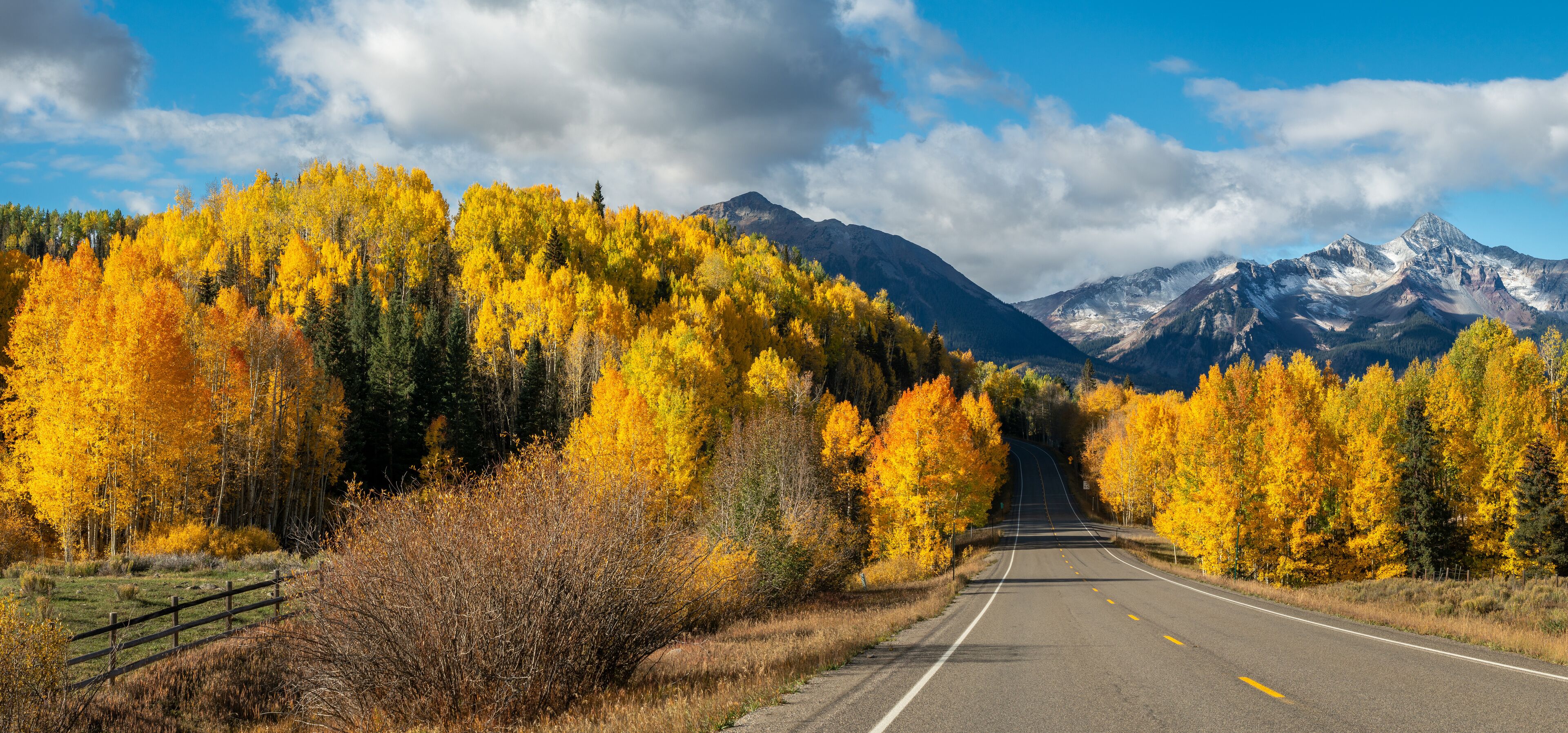 Autumn views near Telluride Colorado Scenic Highway 145 Rocky Mountains	