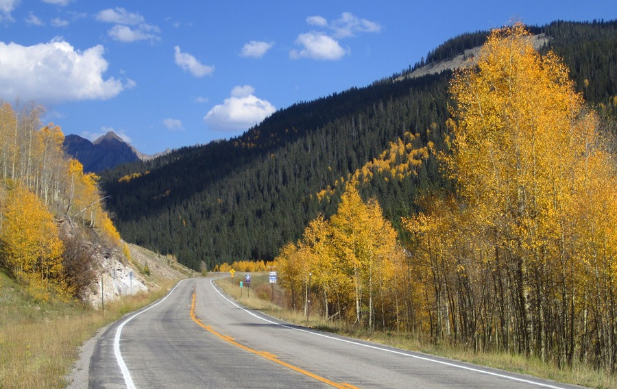 Colorado Highway 145 in San Juan Mountains.