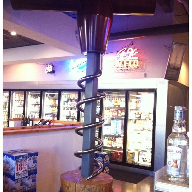 Giant corkscrew in an Ignacio liquor store