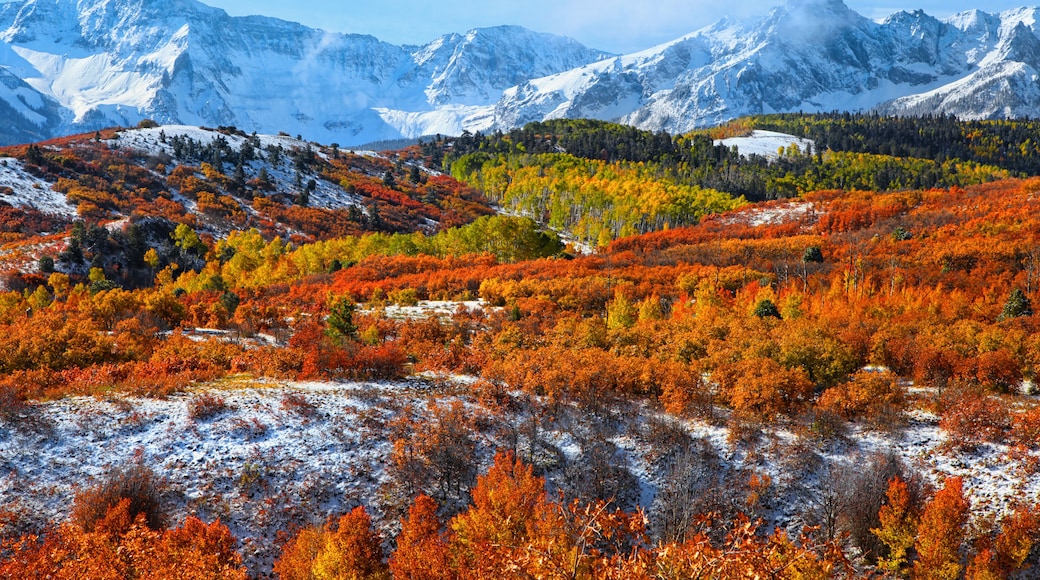 Scenic landscape of Dallas divide in autumn time