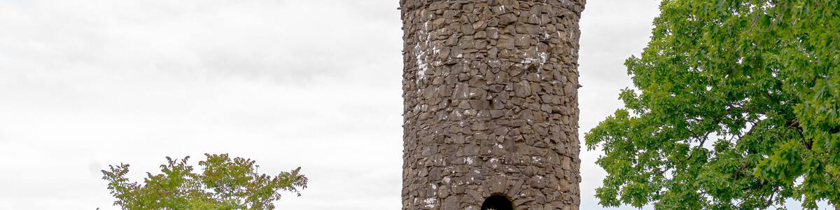 Castle Craig at Hubbard Park, Meriden, CT. easily replaceable sky. with a clean, classic view of the tower. Very recognizable image of this historic structure.