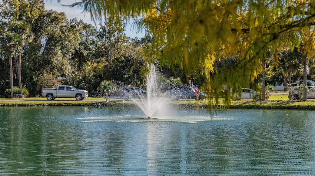 Bunnell showing a pond and a fountain