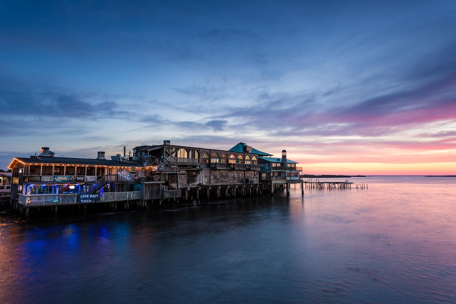 GJCE3F Cedar Key Waterfront at Sunrise, Cedar Key, Florida