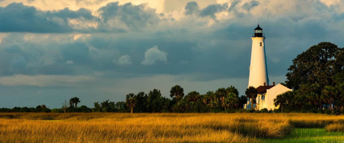 The St. Marks Lighthouse is the second oldest lighthouse in Florida. It was originally built in 1828 and has gone through many reconstruction period including being renovated in 2018. While it is a main attraction, the refuge itself is renown for major bird migrations and for seeing alligators.