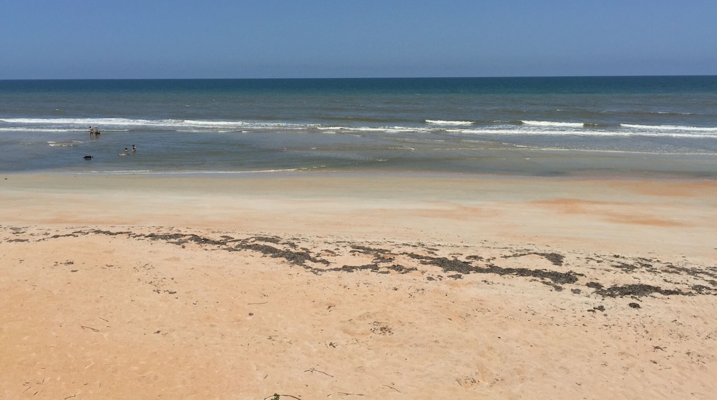 View of Flagler Beach at lunch from High Tides at Snack Jack. Great place to eat right on the beach.