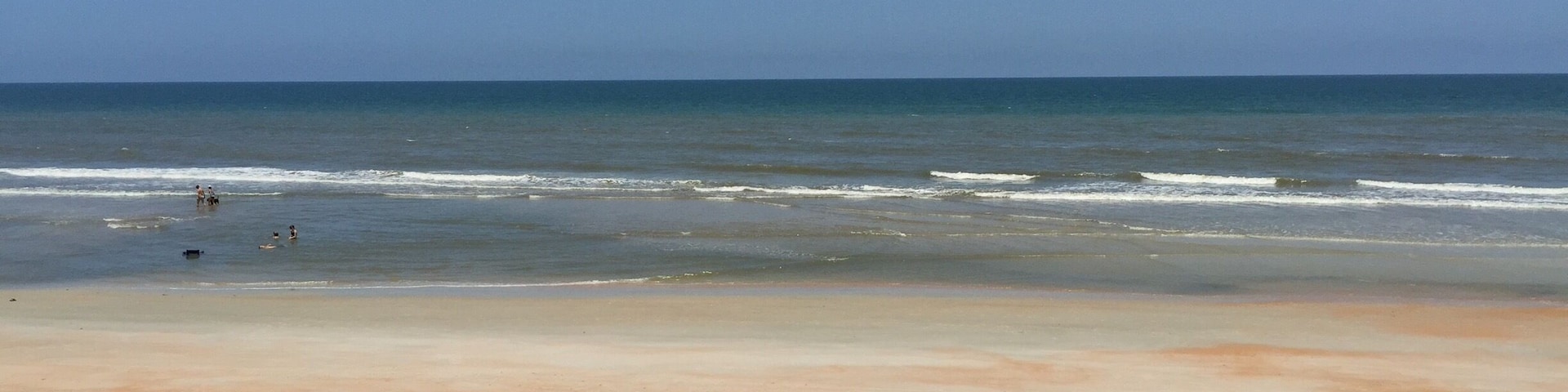 View of Flagler Beach at lunch from High Tides at Snack Jack. Great place to eat right on the beach.