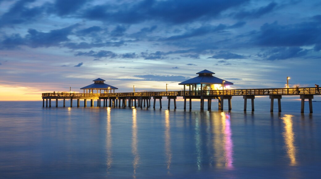 Fort Myers Pier at Sunset, Florida USA