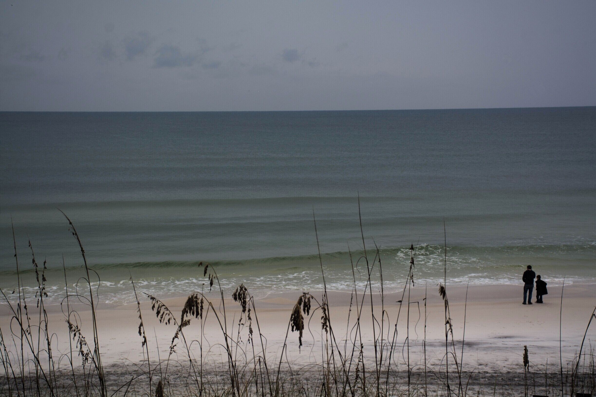 The Gulf of Mexico on a rainy autumn day at Seaside, Florida.