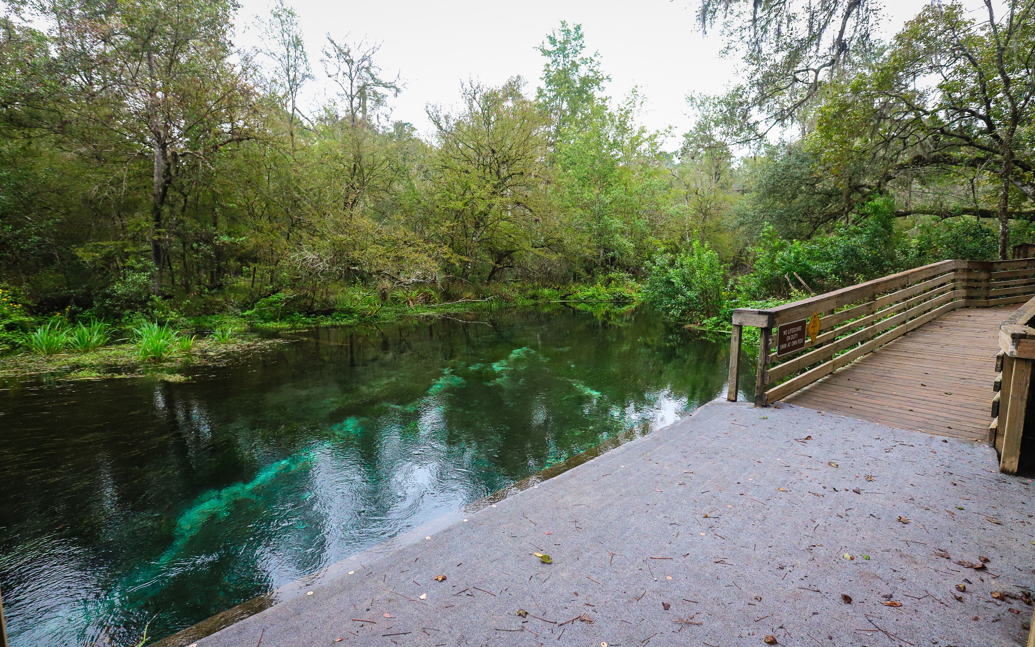 FORT WHITE, FLORIDA, UNITED STATES - Oct 21, 2018: Ichetucknee Springs river float access point