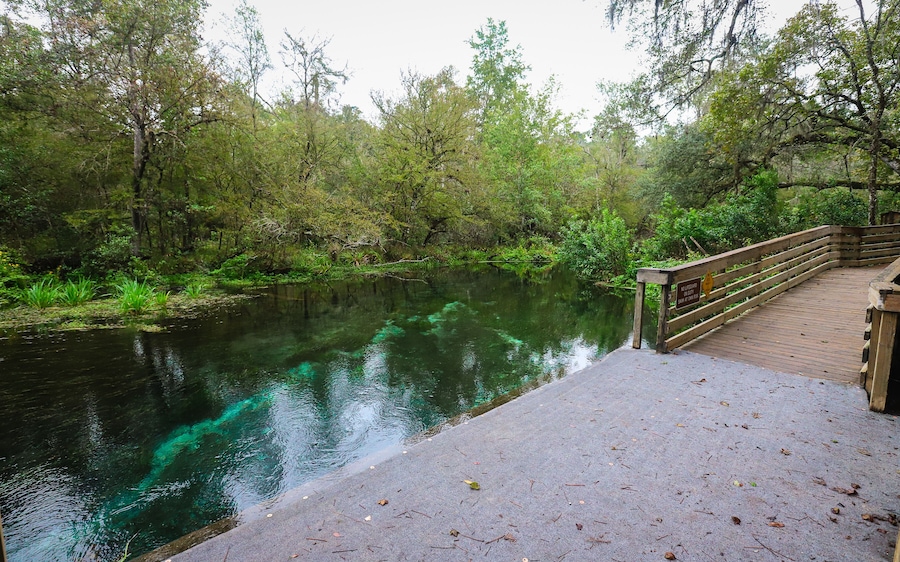 FORT WHITE, FLORIDA, UNITED STATES - Oct 21, 2018: Ichetucknee Springs river float access point