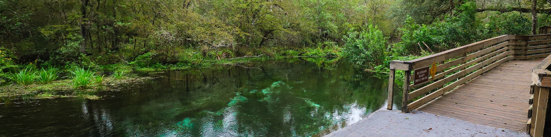 FORT WHITE, FLORIDA, UNITED STATES - Oct 21, 2018: Ichetucknee Springs river float access point