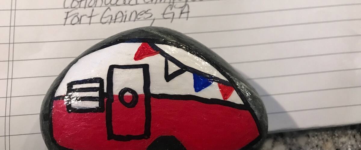 Left this rock, if anyone finds it email me left me know where u leave it