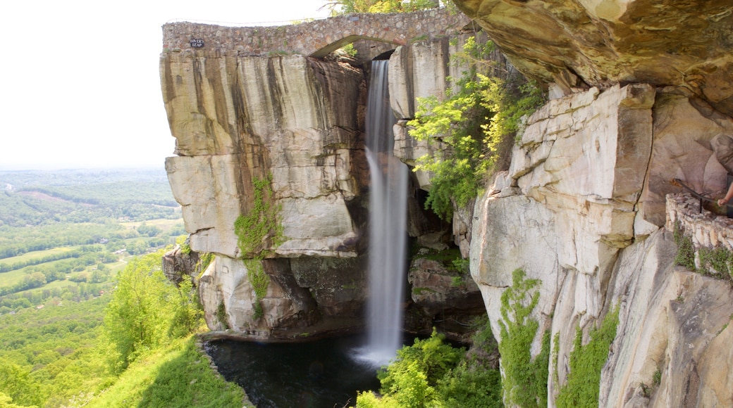 Lookout Mountain showing a gorge or canyon, tranquil scenes and a waterfall