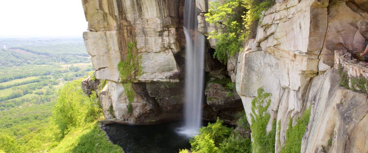 Lookout Mountain which includes a gorge or canyon, tranquil scenes and a waterfall