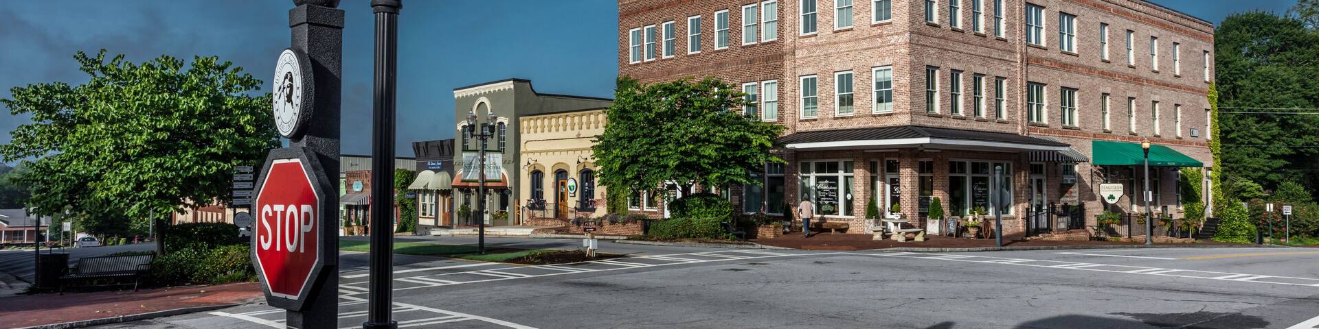 JUNE 26, 2017 SENOIA GEORGIA - -Historic small town and clock in south where "Walking Dead" is filmed for Television