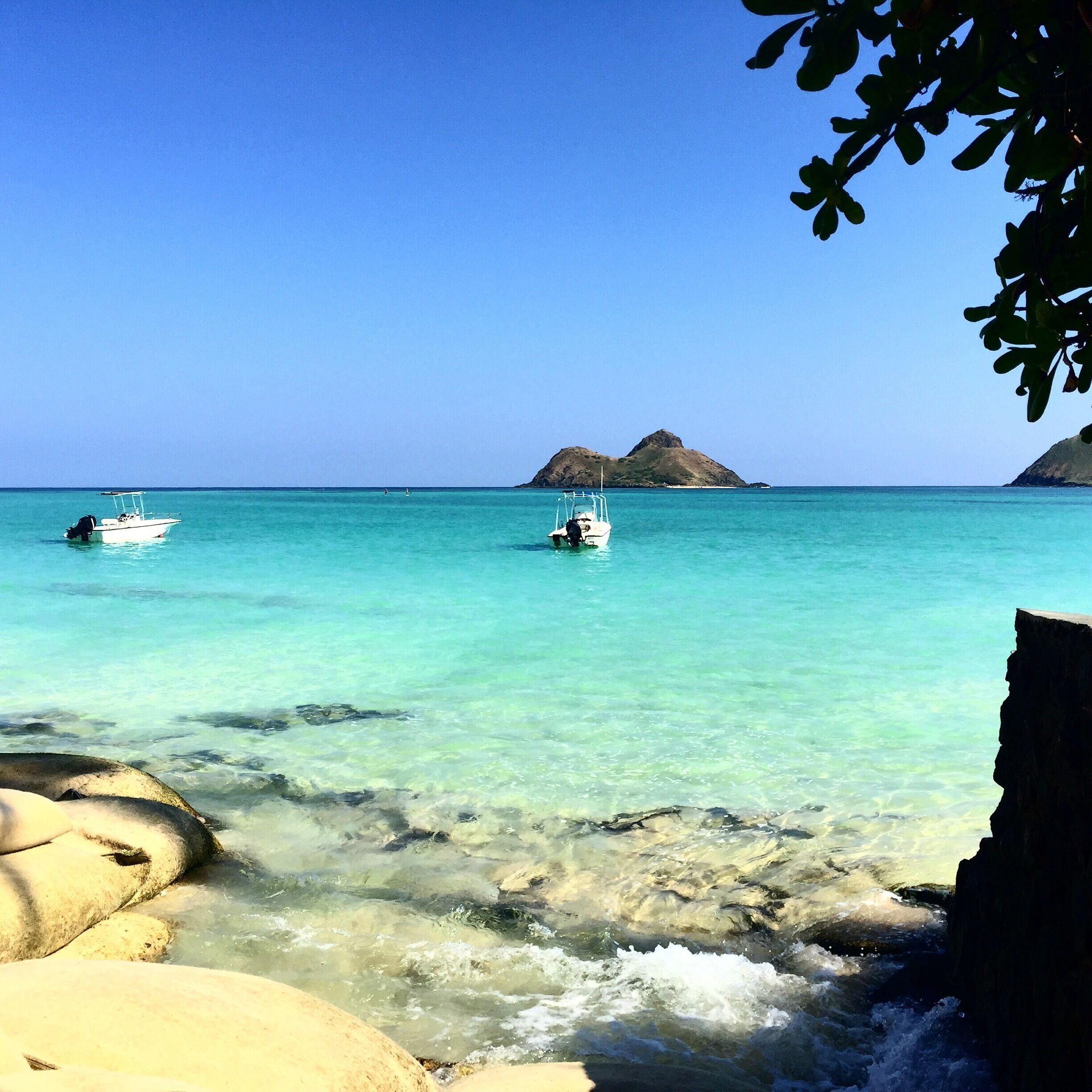 The color of the water never disappoints. Any public beach access path in Lanikai, leeward coast, Hawaii.
Park Kailua Beach and walk about 15mins.