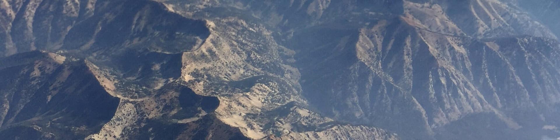 On a flight from Seattle to Sun Valley it was possible to see the accumulation of smoke in the valleys from forest fires currently burning all over the Northwest.
