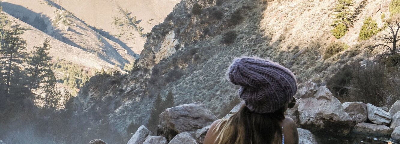 We got up early before the sun to be able to relax in these warm springs.
The pools are deep enough to where you can lay down and submerge most of your body. And you can't beat the view!
Hike was short but a steep and rocky one.
