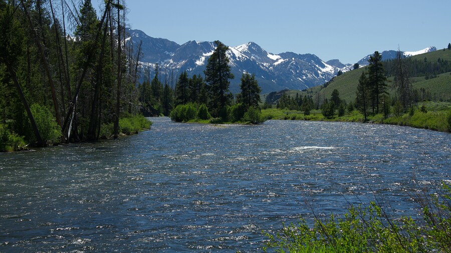 Sawtooth Mountains and the Salmon River near Stanley, Idaho 1800
