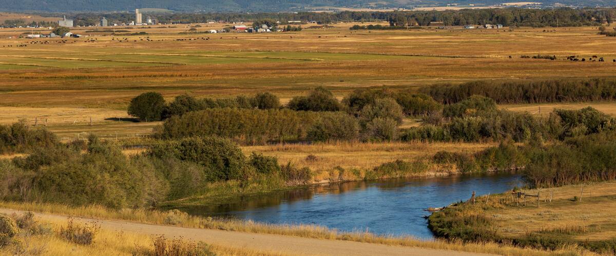 Tetonia, Idaho, landscape with Teton range mountains