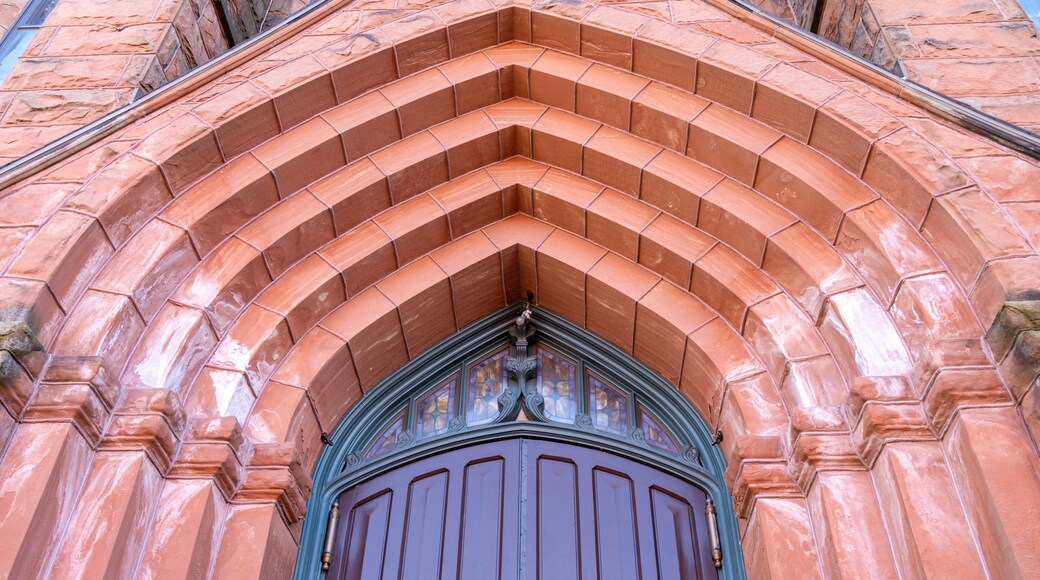 Doorway entry to the historical St. Anne's Church. The church is now the Heritage Center for the Keweenaw National Historical Park