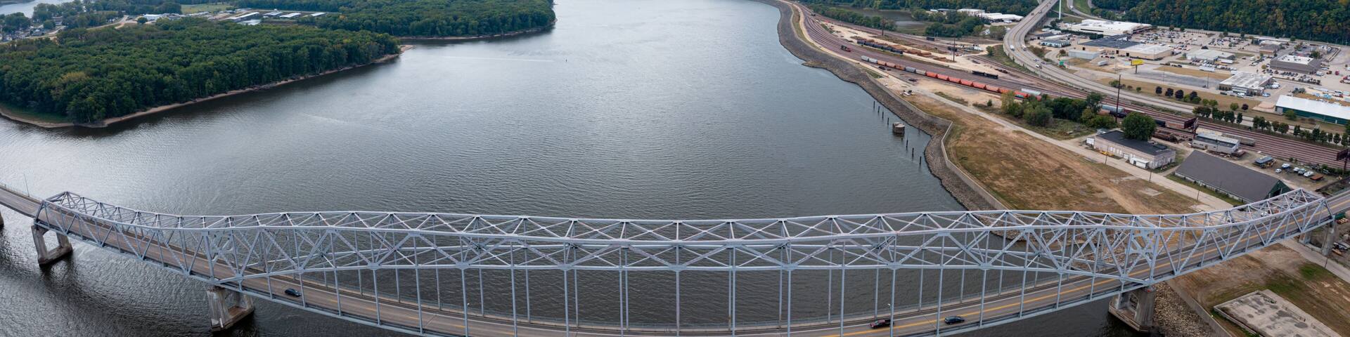 Julien Dubuque Bridge Spans the Mississippi
