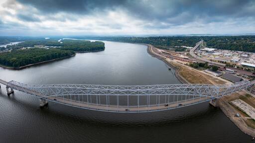 Julien Dubuque Bridge Spans the Mississippi