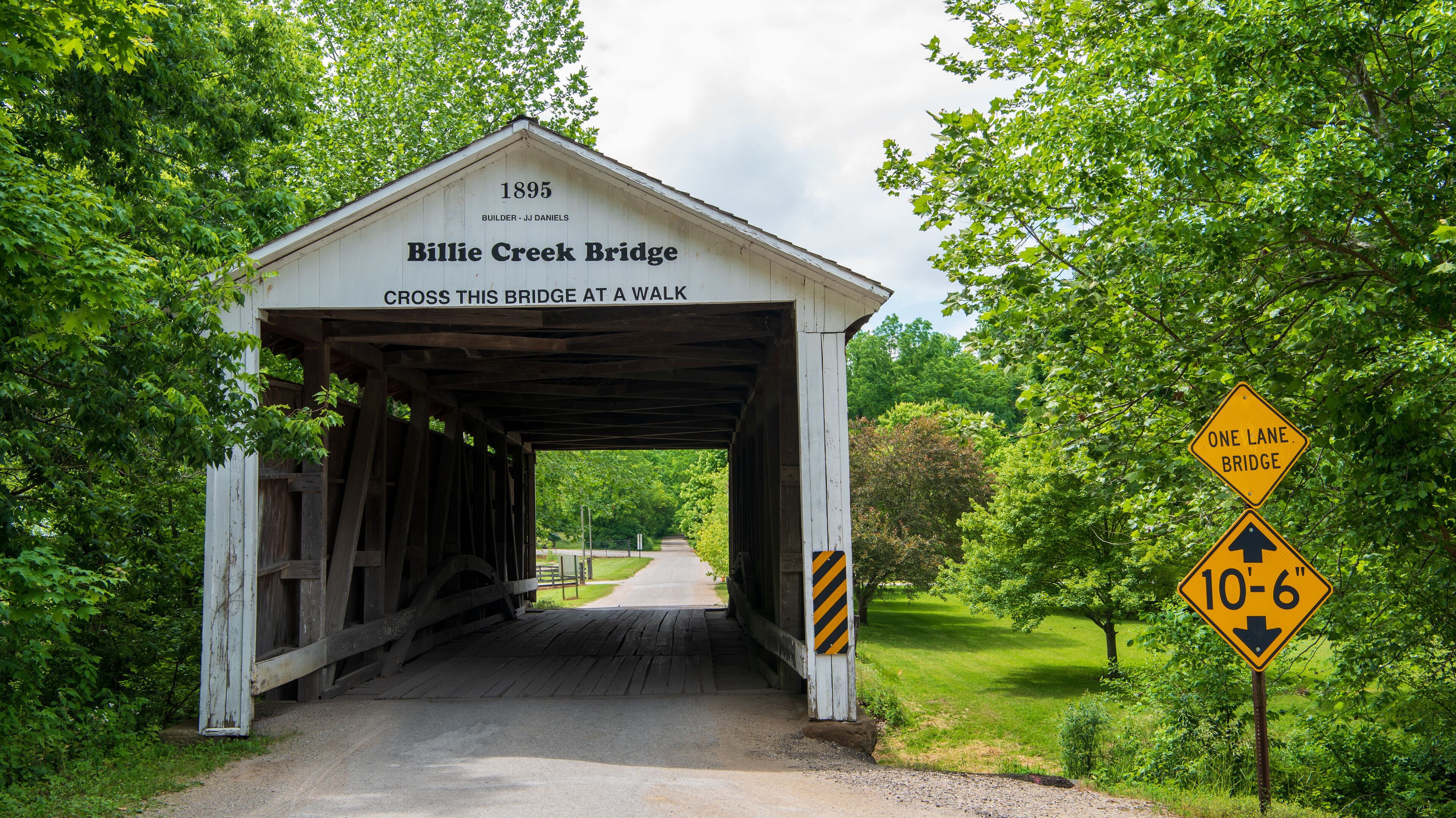 Billie Creek Covered Bridge over Williams Creek on Old 36 Road east of Rockville in Parke County, Indiana 