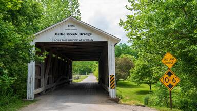 Billie Creek Covered Bridge over Williams Creek on Old 36 Road east of Rockville in Parke County, Indiana