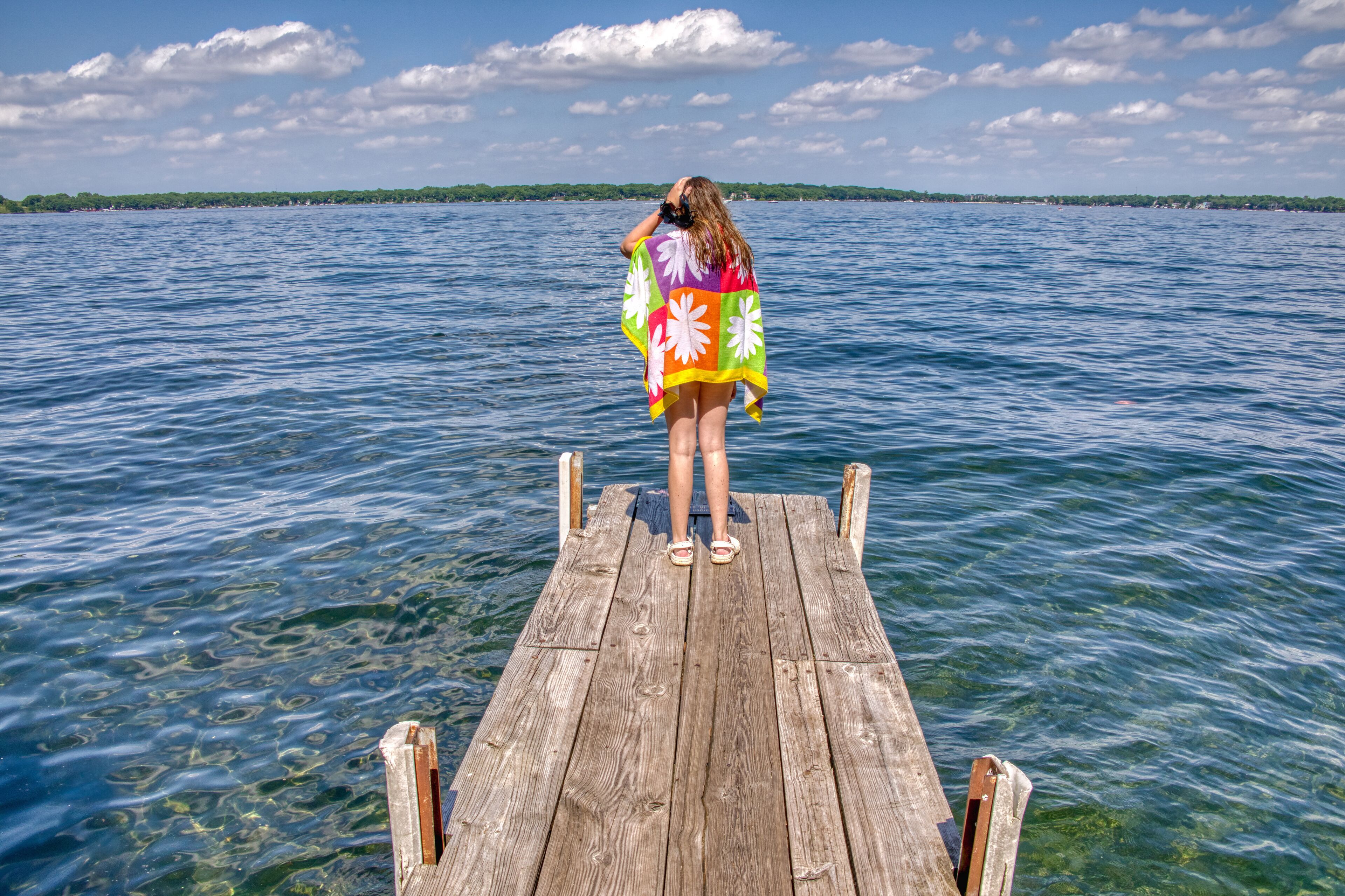 Young Girl visits the Tourist Area of Lake Okoboji in Northern Iowa