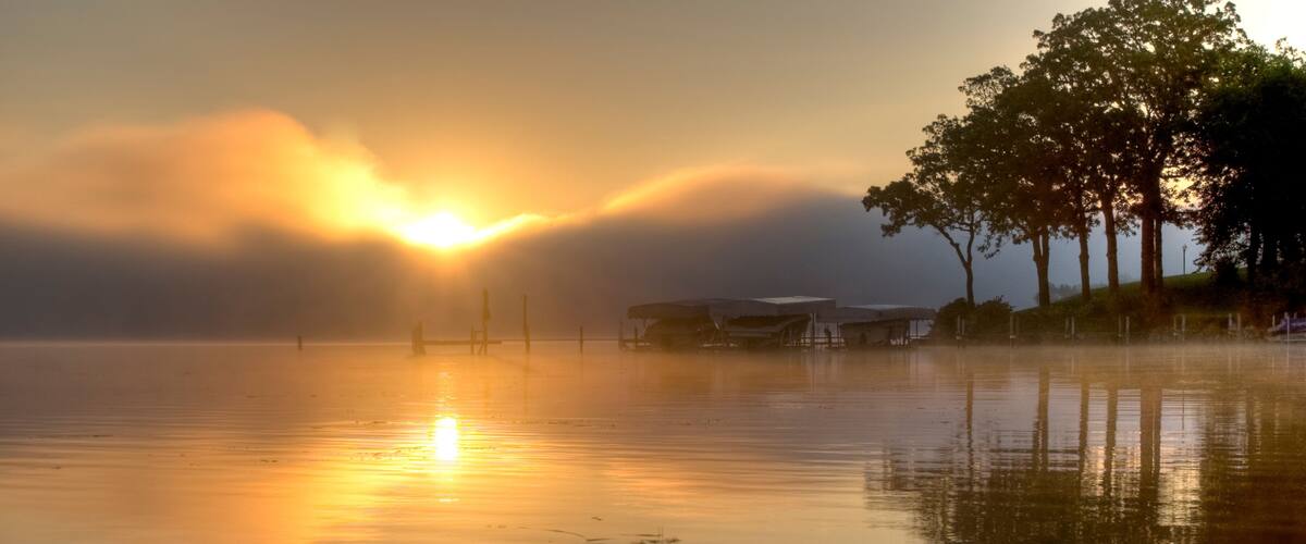 HDR of Sunrise Over Lake Okoboji