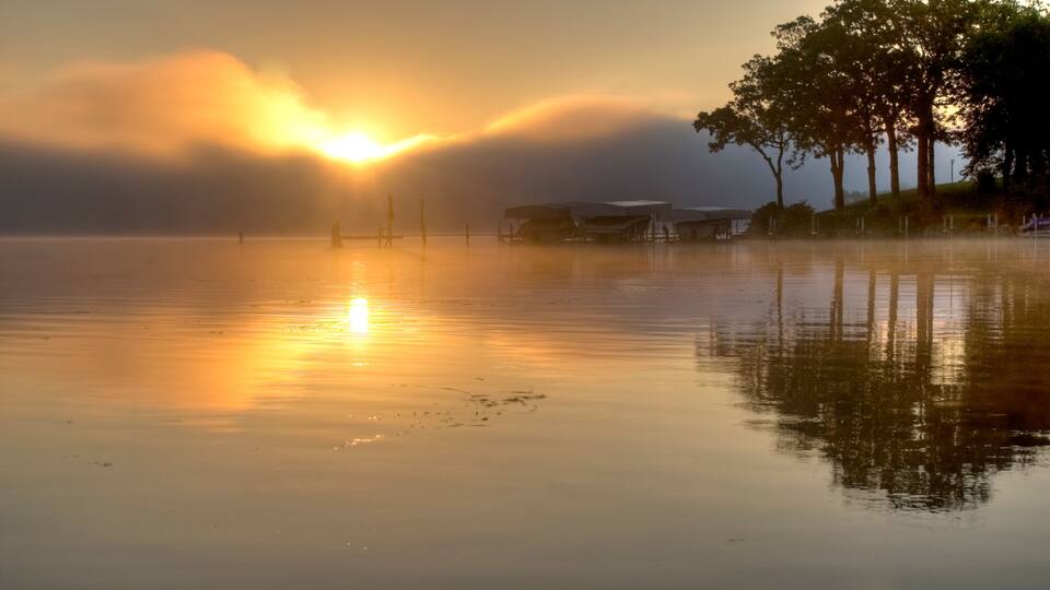 HDR of Sunrise Over Lake Okoboji