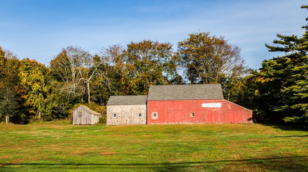 panoramic view of scenic houses in the small village of Amargansett in the Hamptons.